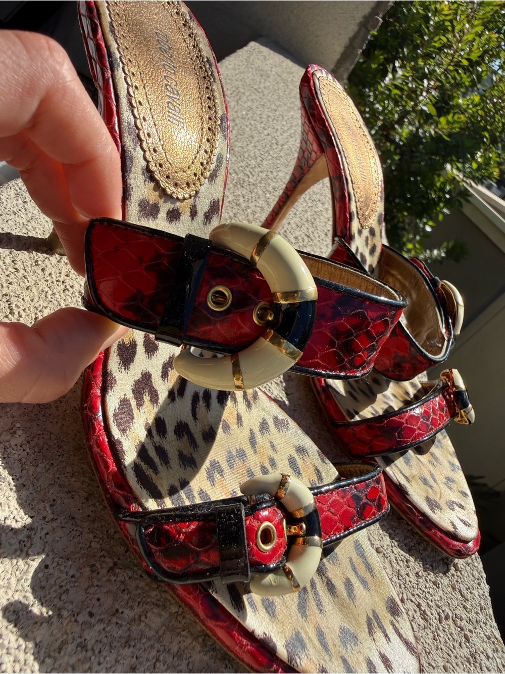 Roberto Cavalli vintage snakeskin mules - Picture 3 of 9